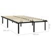 vidaXL Bed Frame Black Metal, poplar wood Full Heavy Weight Endurance