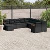 vidaXL Garden Sofa Set Black PE rattan, powder-coated steel Large