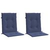 vidaXL Lowback Chair Cushion Set of 2 Navy blue 100% Polyester
