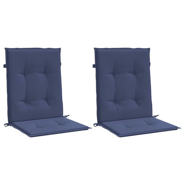 vidaXL Lowback Chair Cushion Set of 2 Navy blue 100% Polyester
