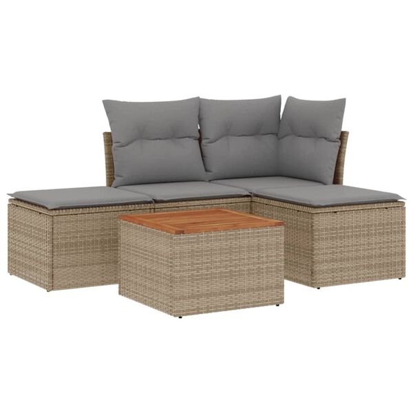 vidaXL Garden Sofa Set Beige