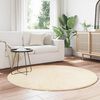 vidaXL Shaggy Rug Cream 100% Polyester 63.0 x 63.0 in Shaggy Rug Round