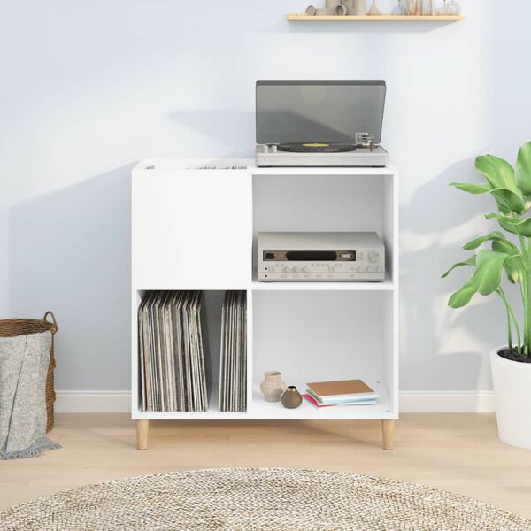 vidaXL Record Cabinet White Engineered wood Medium Record Cabinet