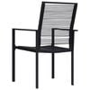 vidaXL Dining Set Black Glass, Powder-coated steel, PVC hollow rattan