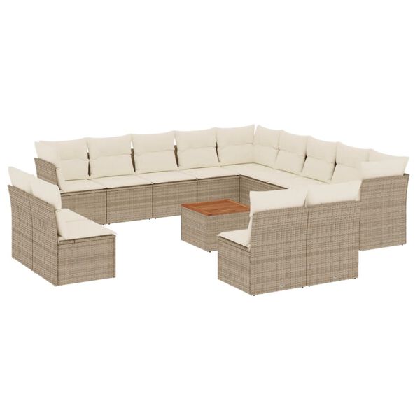 vidaXL Garden Sofa Set Beige and Cream White