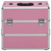 vidaXL Make-up Case 14.6x9.4x13.8" Pink Aluminium