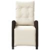 vidaXL Reclining Garden Chair Set of 2 Brown and Cream White