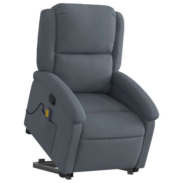 vidaXL Stand Up Massage Recliner Chair Dark grey