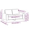vidaXL 2-seater Sofa Dark grey 100% polyester 47.2 in seat width