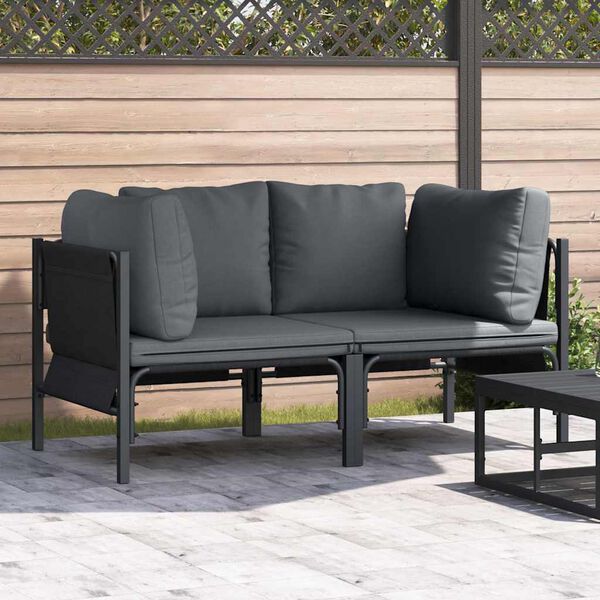 vidaXL Outdoor Furniture 2 pcs Anthracite 31.50 x 31.50 x 27.95 in