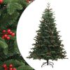 vidaXL Artificial Hinged Christmas Tree Green PVC Large