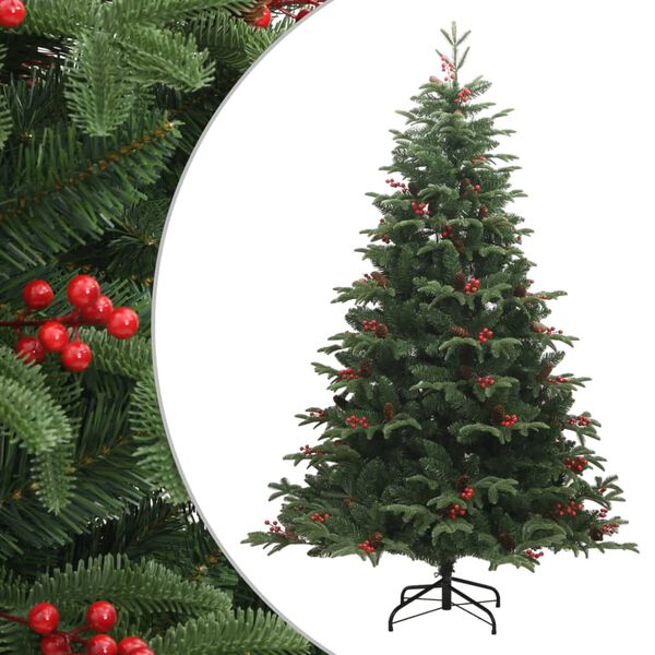 vidaXL Artificial Hinged Christmas Tree Green PVC Large