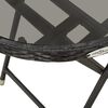 vidaXL Bistro Set Black Poly rattan, steel, glass, fabric Medium