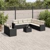 vidaXL Garden Sofa Set Black Poly Rattan Large Adjustable Feet