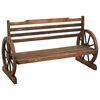 vidaXL Bench Brown Solid Firwood Medium Fun Inlays Garden Bench