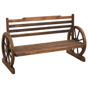 vidaXL Bench Brown Solid Firwood Medium Fun Inlays Garden Bench
