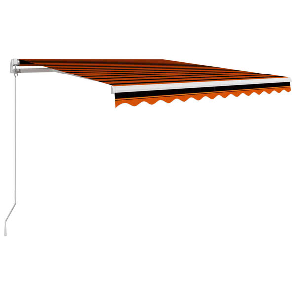 vidaXL Retractable Awning Orange, Brown, White