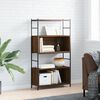 vidaXL Bookshelf Brown oak Engineered wood, Iron High Cabinet