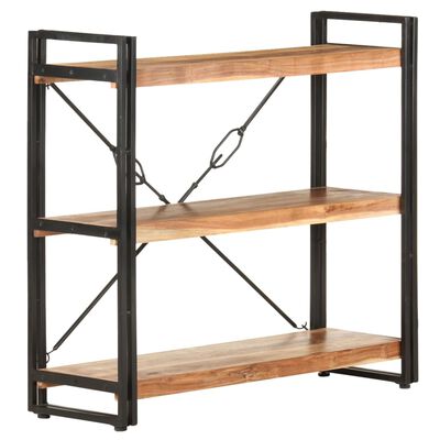 vidaXL 3-Tier Bookcase 35.4"x11.8"x31.5" Solid Acacia Wood