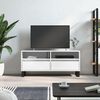 vidaXL TV Cabinet High gloss white Engineered wood, iron Medium