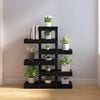 vidaXL Plant Stand Black Solid pine wood 33.5 x 9.8 x 43.1 in Shelving