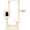 vidaXL Cat Tree Cream Engineered wood, Plush, Sisal Large Modern