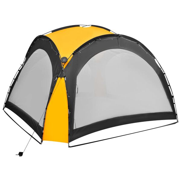 vidaXL Party Tent Yellow Polyester with PA coating 11.8ft x 11.8ft x 7.5ft