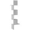 vidaXL Wall Corner Shelf Grey sonoma Engineered wood Medium