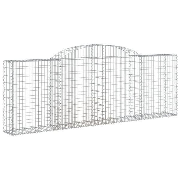 vidaXL Gabion Basket Set of 13 Silver Galvanized Iron Extra Long