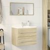 vidaXL Sink Cabinet Sonoma Oak Engineered Wood 23.6 x 15.2 x 18.9 in