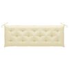 vidaXL Patio Bench with Cream White Cushion 59.1" Solid Teak Wood