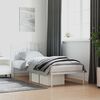 vidaXL Bed Frame White Powder-Coated Steel Twin Bed Frame Rectangular