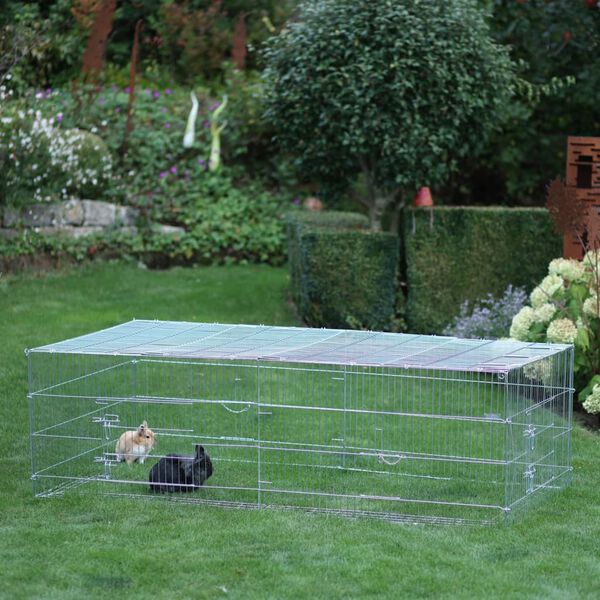 Kerbl Small Animal Outdoor Enclosure Silver Galvanized metal