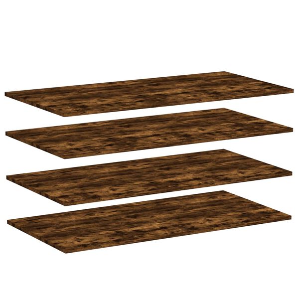 vidaXL Wall Shelf Set of 4 Smoked Oak Engineered Wood