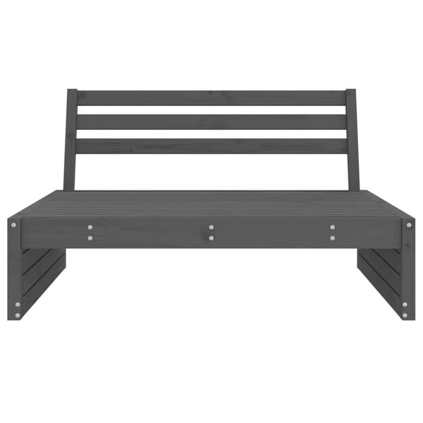 vidaXL Garden Middle Sofa Grey Solid pine wood 47.2x31.5 in Modular