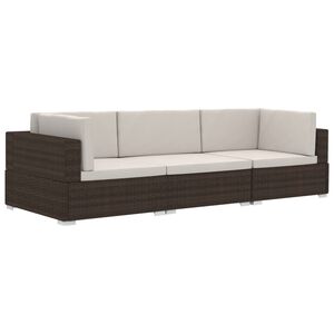 vidaXL Patio Sofa Set Set of 3 Modular Patio Sofa Set Rectangular