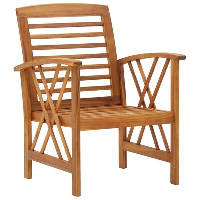 vidaXL Patio Chairs 2 pcs Solid Acacia Wood