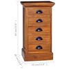 vidaXL Drawer Cabinet Natural Teak Solid Teak Wood Compact