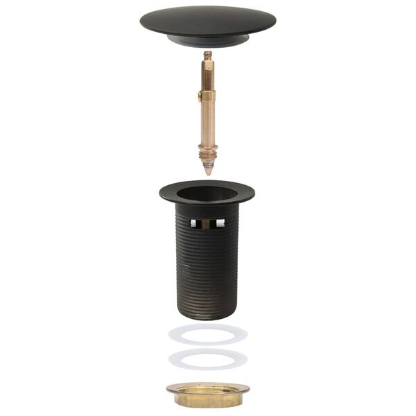 vidaXL Push Drain with Overflow Function Grey 2.5x2.5x3.6"