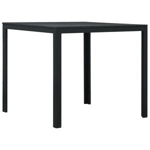 vidaXL Coffee Table Black HDPE, Steel Medium Durable Coffee Table