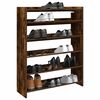 vidaXL Shoe Rack Smoked Oak Engineered Wood Compact Shoe Rack