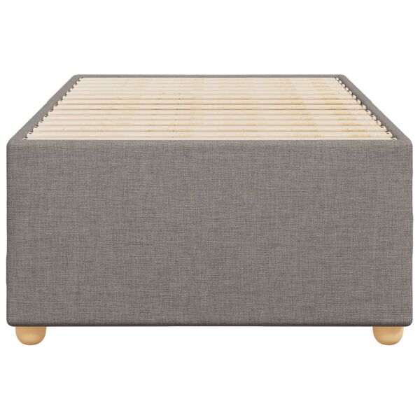 vidaXL Bed Frame Taupe Polyester, Plywood, Engineered wood Twin