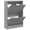 vidaXL Shoe Cabinet Gray Sonoma 23.6"x8.3"x34.4" Engineered Wood