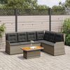 vidaXL Garden Lounge Set Grey and Brown PE Rattan Large