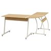 vidaXL Corner Desk Oak Engineered wood with PVC cover and metal Large