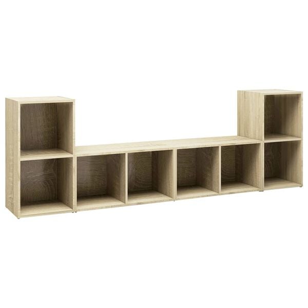 vidaXL TV Cabinet Set of 4 Sonoma Oak Engineered wood Modular