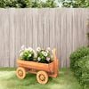 vidaXL Decorative Wagon Natural Wood Solid fir wood Medium Portable