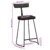 vidaXL Bar Stool Set of 2 Black Solid mango wood, iron Standard