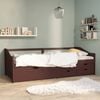 vidaXL Day Bed Dark Brown Solid Pinewood 3-Seater Convertible Day Bed