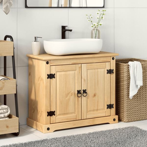 vidaXL Bathroom Sink Cabinet Honey